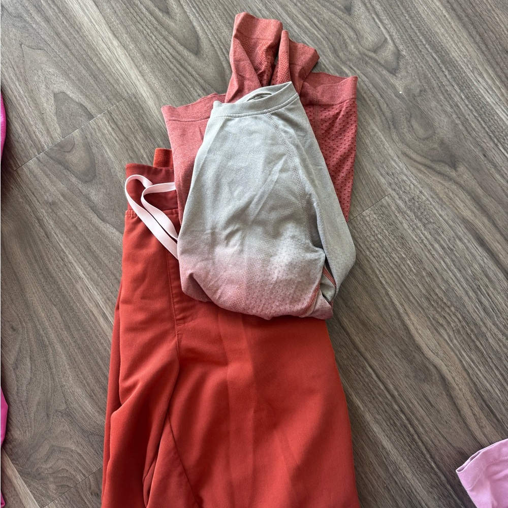 Figs Women's Red and Gray Scrubs Set